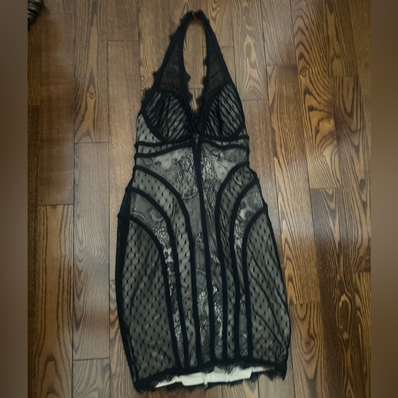 bebe Dresses & Skirts - Bebe Black and Cream Lace Dress